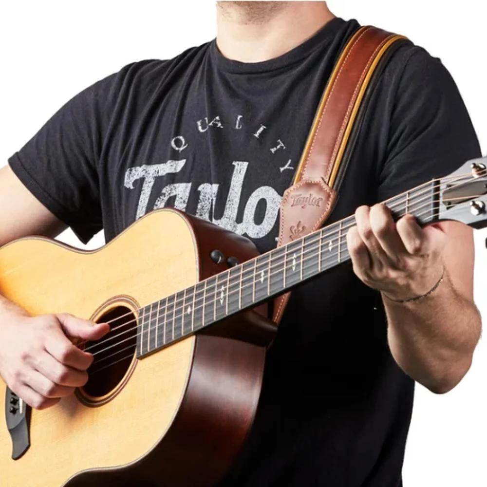 Taylor Century Leather Guitar Strap | 2.5" | Medium Brown - Image 2
