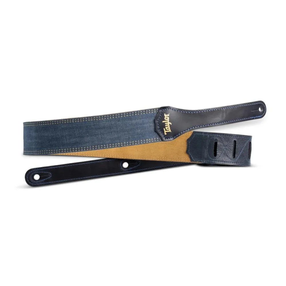 Taylor Blue Denim Guitar Strap | 2.0" | Gold Logo