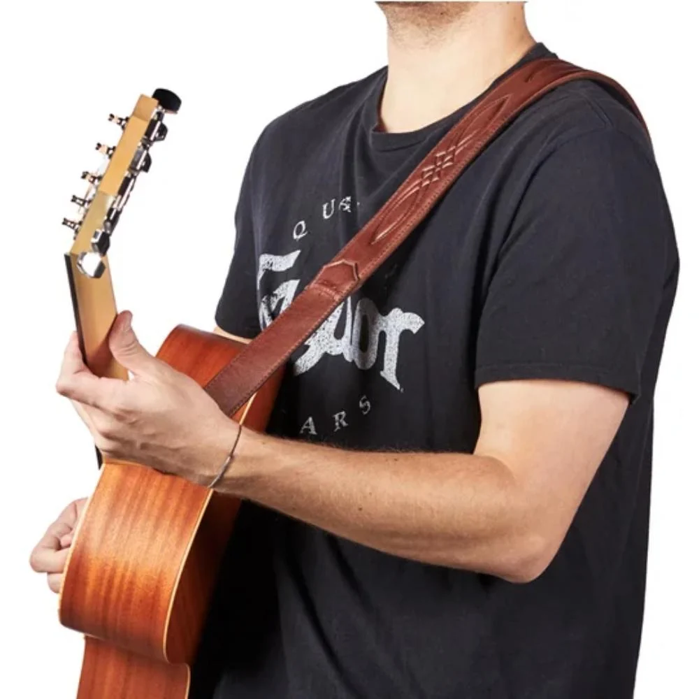 Taylor Vegan Leather Guitar Strap | 2.0" | Medium Brown - Image 2