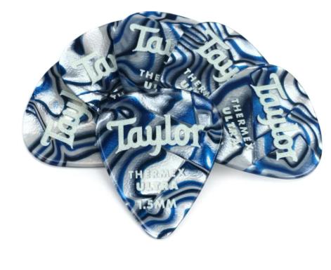 Taylor Premium 351 Thermex Ultra Picks | Blue Swirl | 1.50mm (6-Pack)