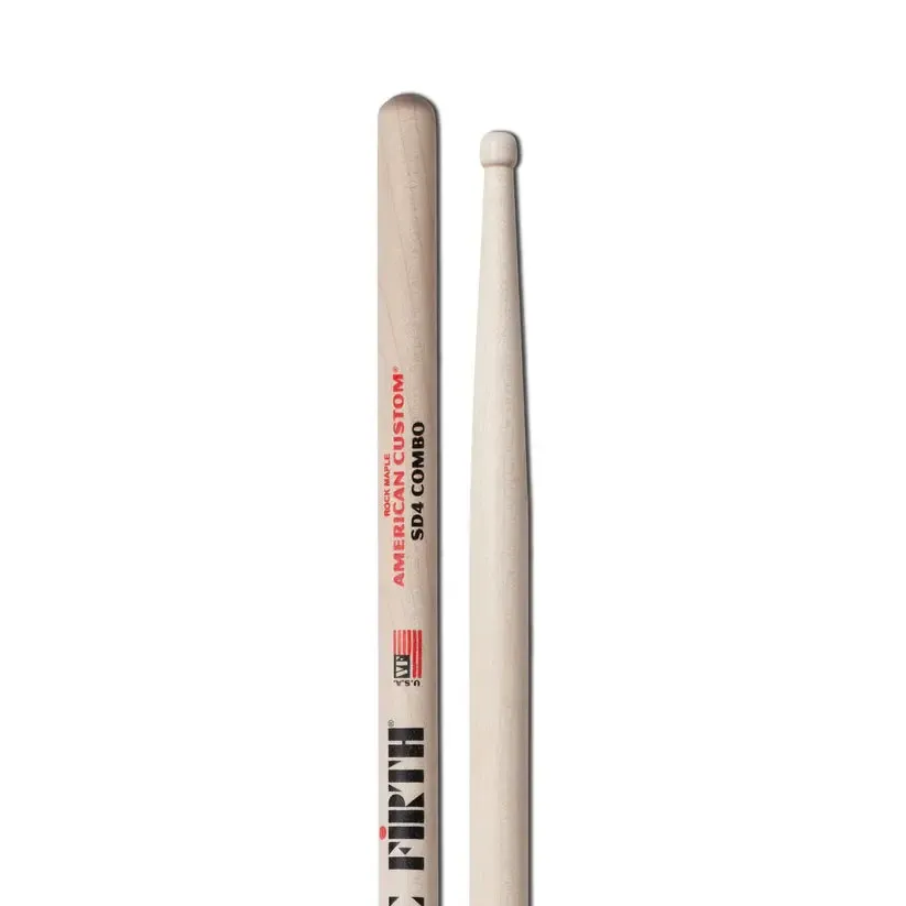Vic Firth SD4 | American Custom Combo Drum Sticks | Wood Tip