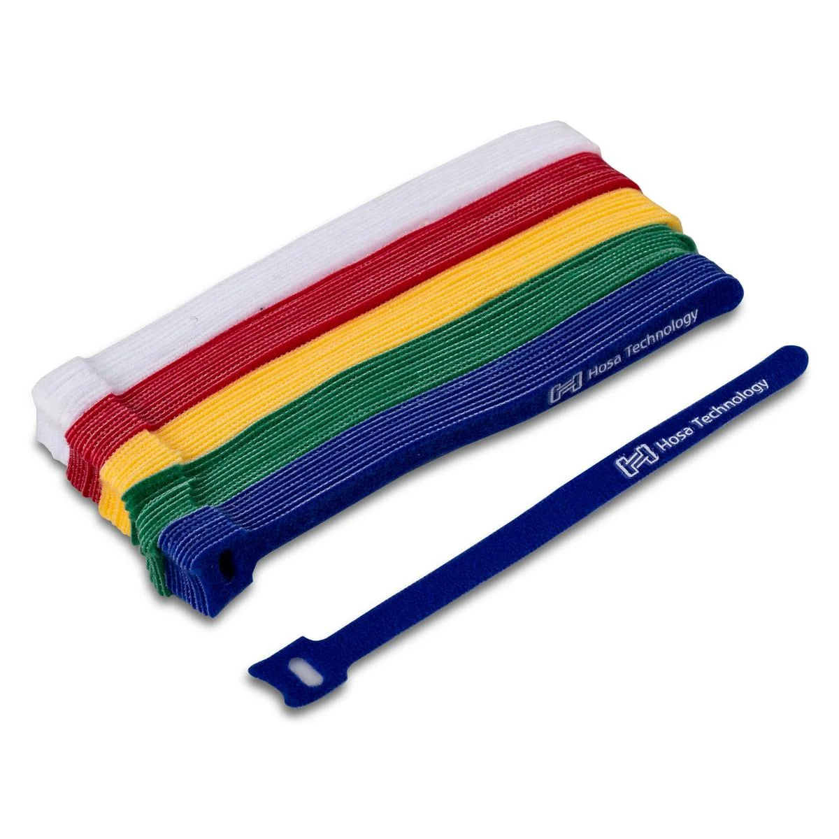 Hosa Hook & Loop Cable Ties for Pedalboard | Multi-Color (50pk) | 0.5 x 8"