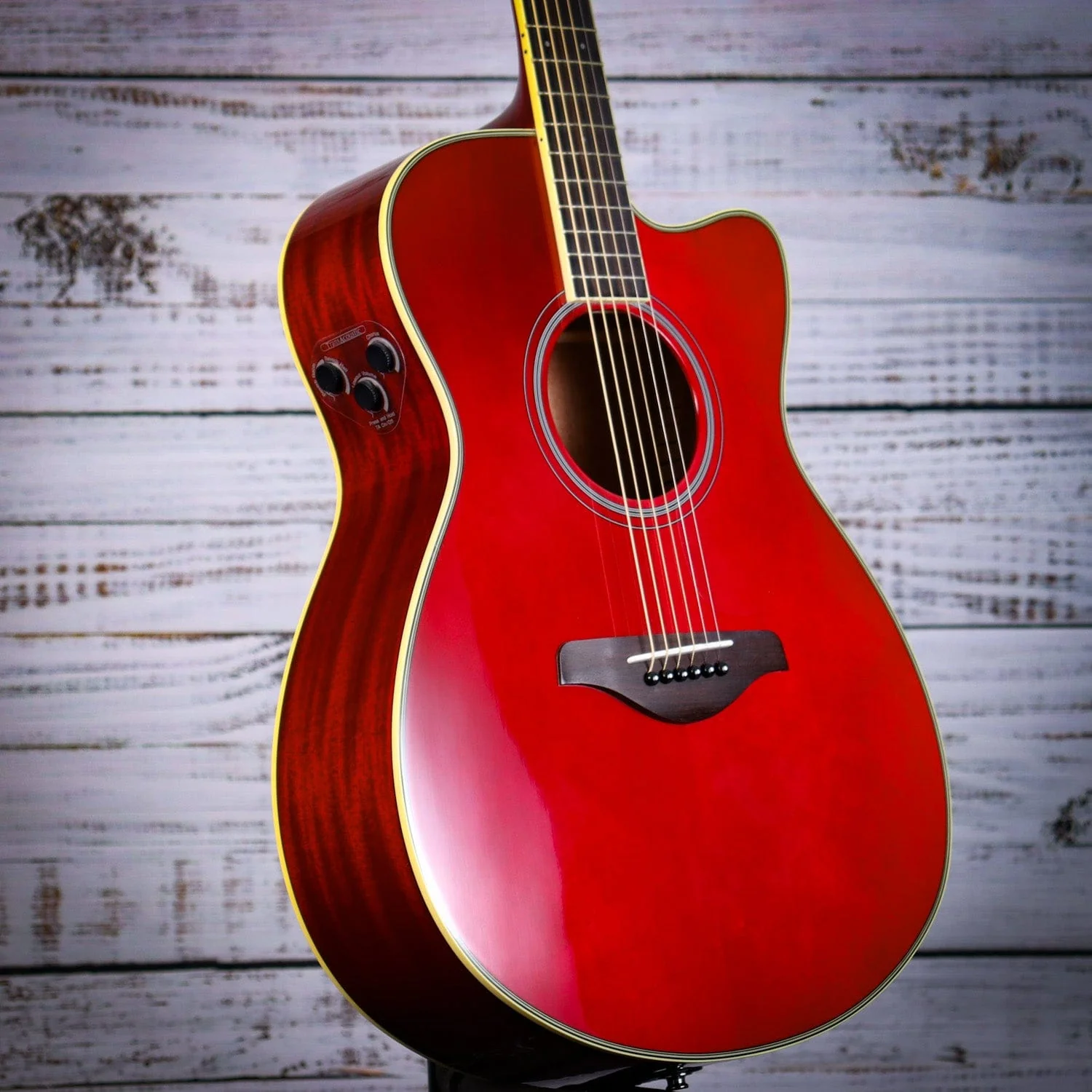 Yamaha FSC-TA TransAcoustic Guitar | Ruby Red - Image 3