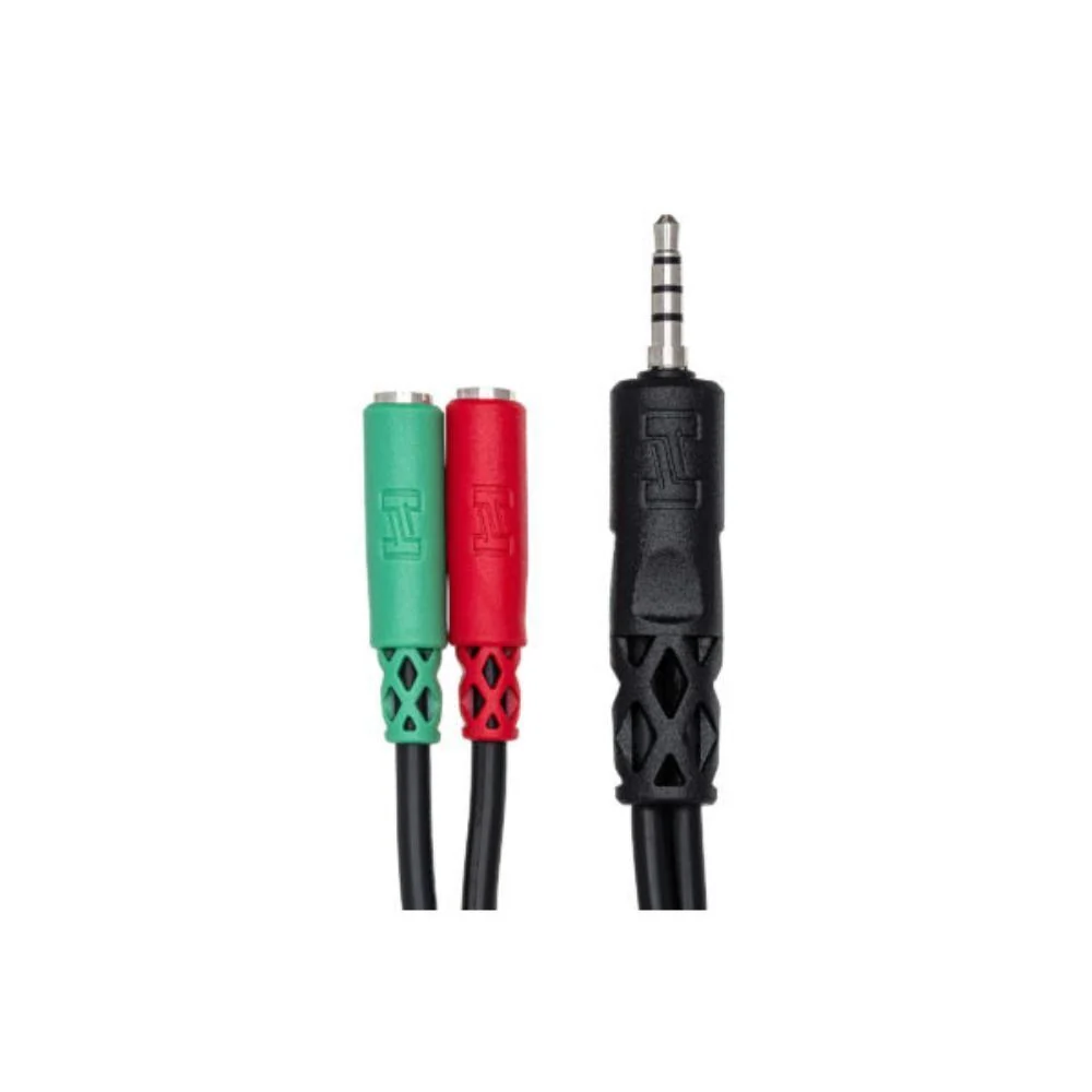 Hosa Headset/Mic Breakout Cable | 3.5mm TRRS to Dual 3.5mm TRSF - Image 2